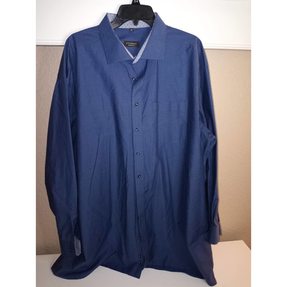 Eterna Mens Dress Shirt - 3XL - Blue - 19 1/4 Neck